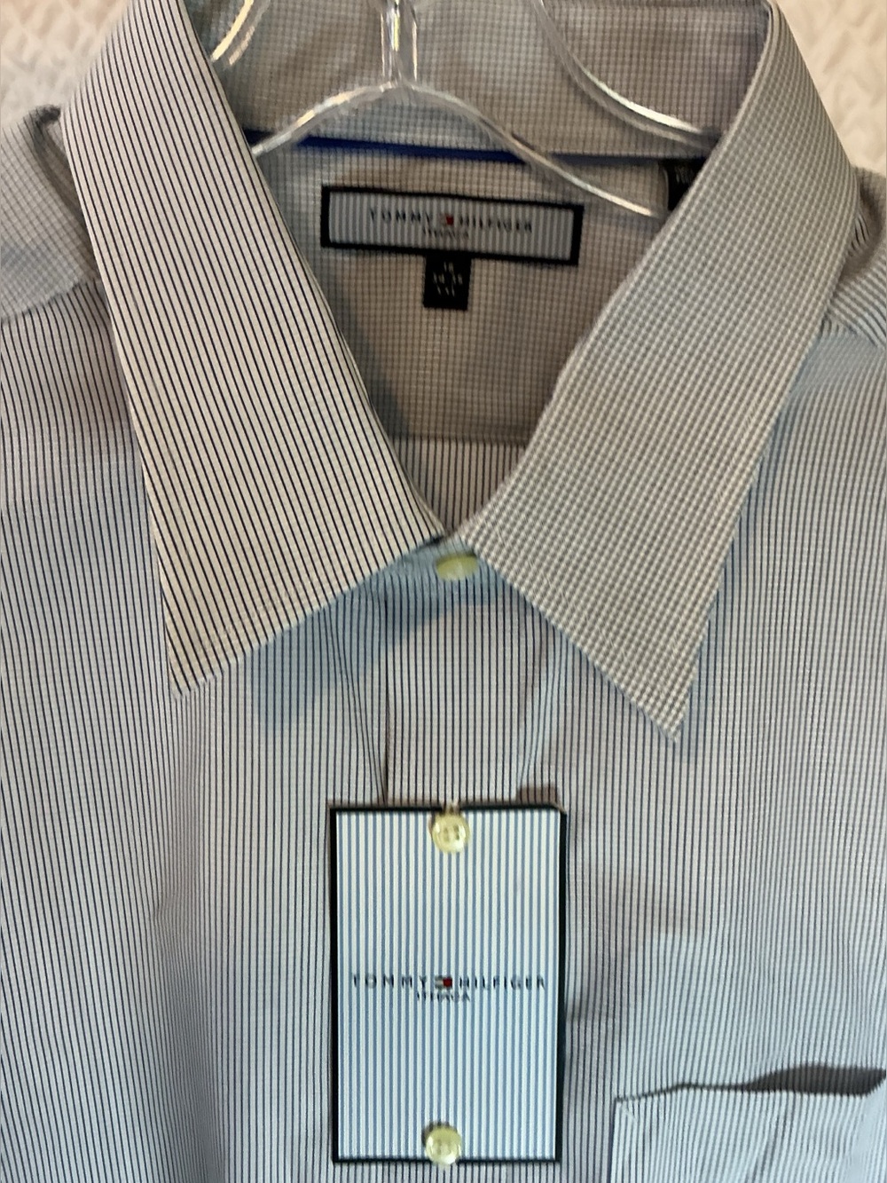 NWT Tommy Hilfiger Ithaca Micro Check Button Down Shirt Men’s XXL 18 34/35
